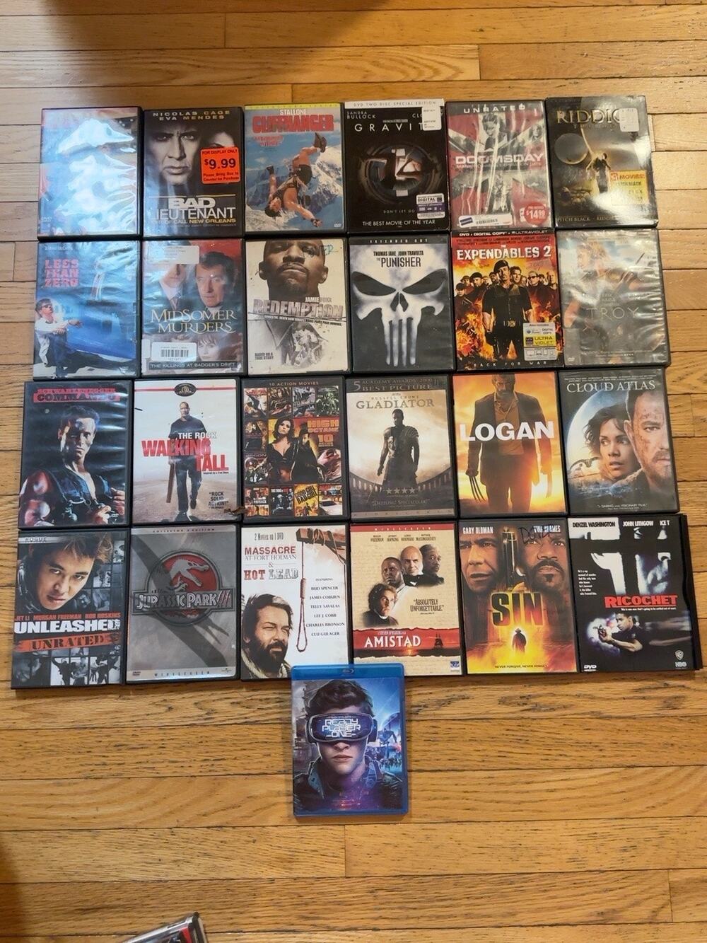 Action Thriller Sci Fi DVD Lot 25 Logan Gladiator Punisher Riddick Troy Cliffhan